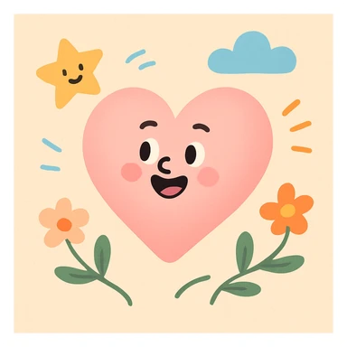 light pink heart, subtle gradient, smooth surface, delicate and airy, modern look sticker