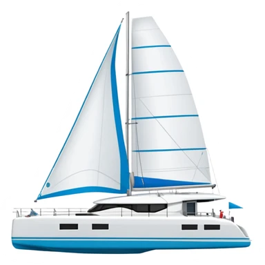make a 50ft catamaran lagoon styled faceing to the right. make the sails patrone 7711 sticker