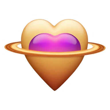 3d heart shape Saturn sticker