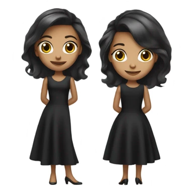 elegant girl in black dress sticker
