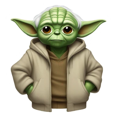 Yoda wearing a hoodie  sticker