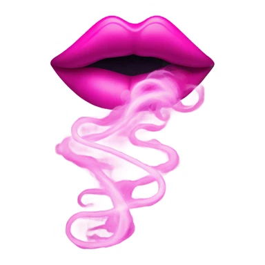 Neon pink lips are smoke sticker