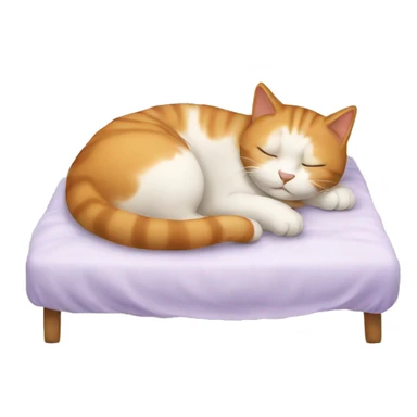 A cat sleeping on the bed  sticker
