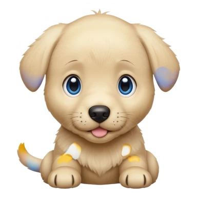 Blonde Labrador puppy with blue eyes  sticker