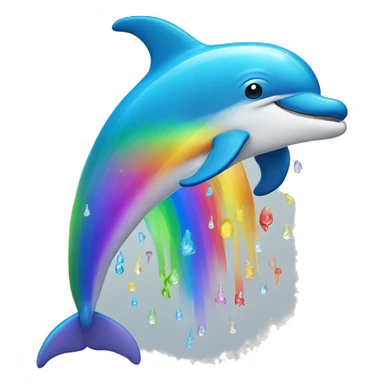 Dolphin rainbow and water and colorful  sticker