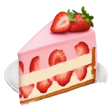 slice of strawberry cake with no dish sticker