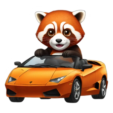 Red-panda-driving-lamborghini sticker