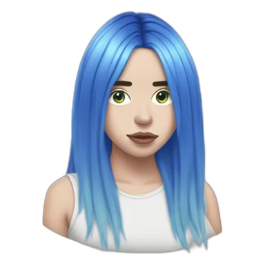 Billie eilish chanteuse 2018 cheveux bleus sticker