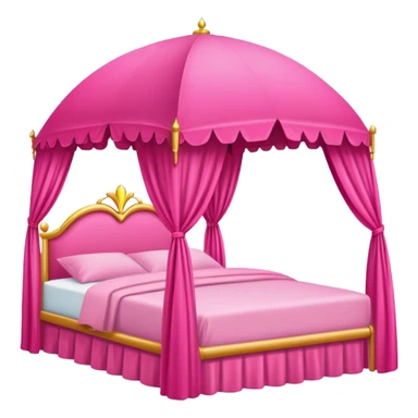 Hot pink canopy princess bed  sticker