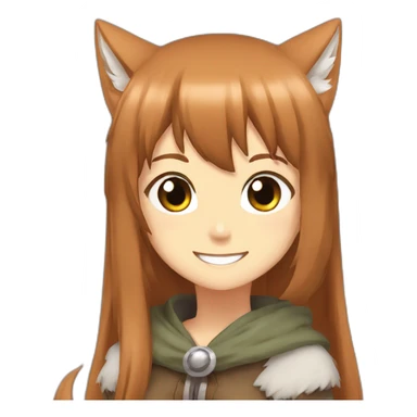 Holo Spice and Wolf smiling sticker