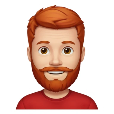 red bearded man with red shirt sticker