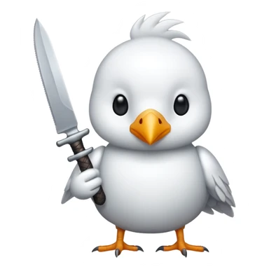 White Bird with knife sticker
