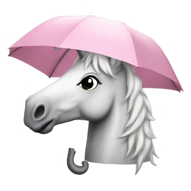 Light pink umbrella unicorn  sticker