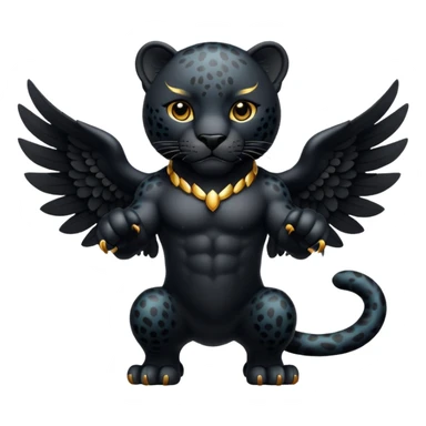 winged black jaguar sticker