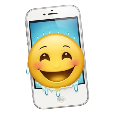 Repeat the smiley from the iPhone, which laughs to tears, but add eyelashes to his eyes sticker