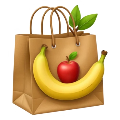 1 bag and 1 food item eg banana and apple sticker