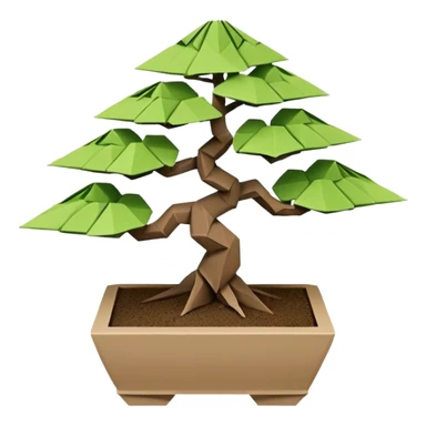 Bonsai fine-leaf group planting origami  sticker
