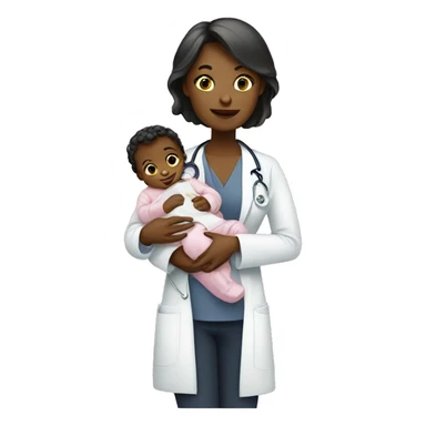 woman-doctor-with-baby sticker