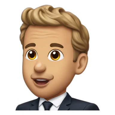mmanuel Macron sticking out his tongue sticker