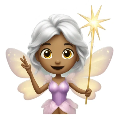 Fairy with giant magic wand sending kisses sticker
