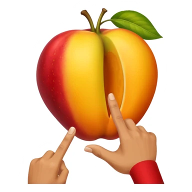 Male hand putting fingers in a fruit  sticker