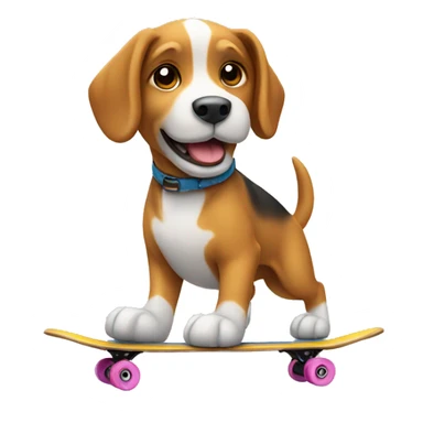 dog skating sticker