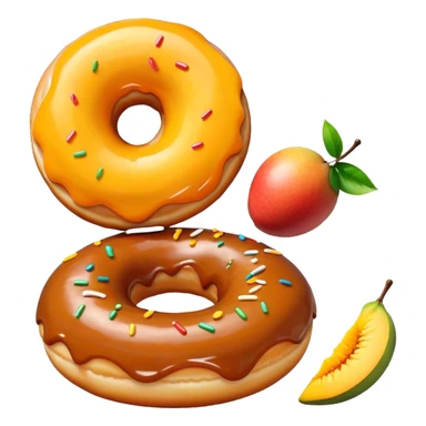 A Donut and a Mango kissing each other  sticker