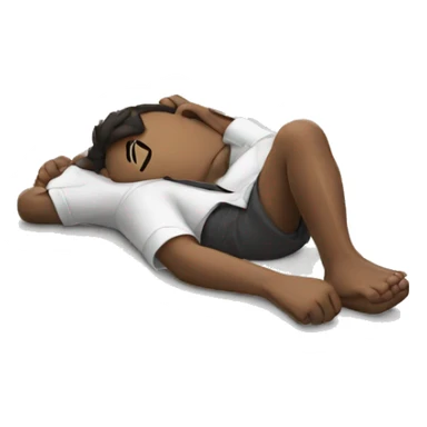 person lies on floor sticker