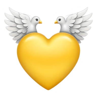 Yellow heart with white wings sticker