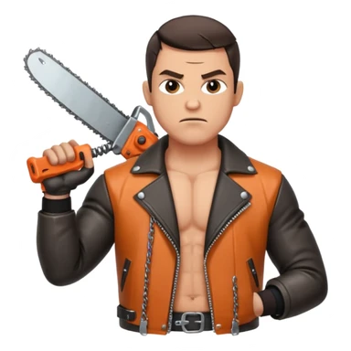 Ashy slashy with chain saw on his right hand sticker