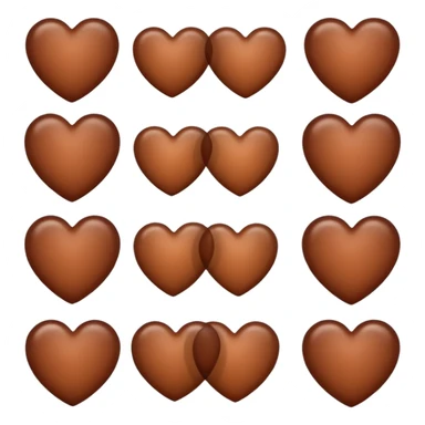 Neutral brown hearts from light to dark sticker