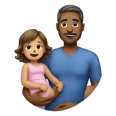 A dad with a baby girl sticker