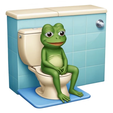 Pepe frog at the tuilet  sticker