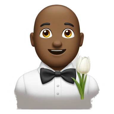 white tulip with bow ties  sticker