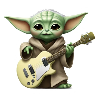 Baby yoda rocking out sticker