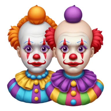 clowns with sad 😢 face without tears along with some body sticker