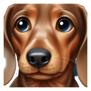 Brown dapple Dachshund with one blue eye one brown eye  sticker