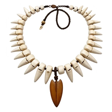 stone age necklace without human skeleton with 1 elephant teeth and different animal bones sticker