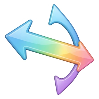 Pastel rainbow arrow pointing left sticker
