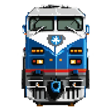 Amtrak ACS-64 electric locomotive, front view sticker