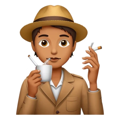 smoking a cigarette drinking coffee sticker