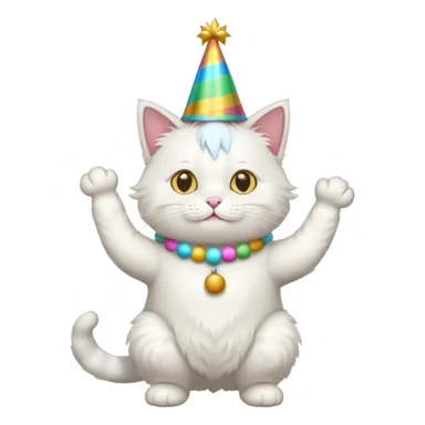 a full-body white cat new year  sticker