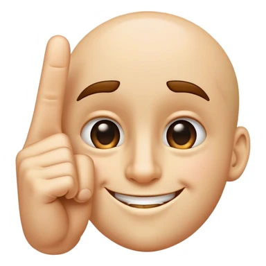 smirking face with index finger up sticker