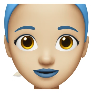 bald girl with blue skin sticker