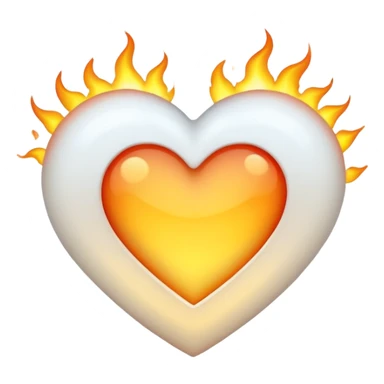 Beyaz ateşli beyaz kalp sticker