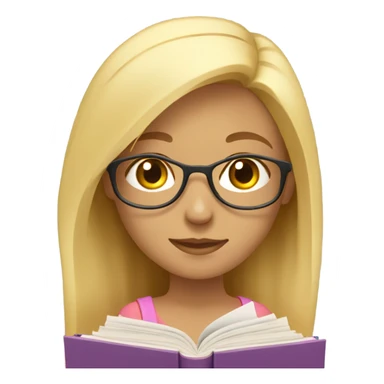 Blonde girl studying  sticker