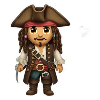 jack sparrow qui fait un coeur sticker