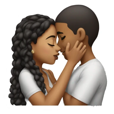 Lightskin boy kissing Latina girl sticker
