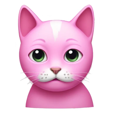 sad cat in pink  sticker
