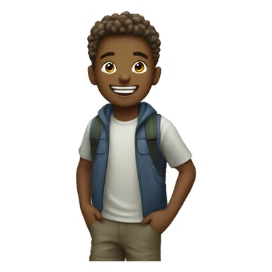 happy boys enjoying outdoors sticker